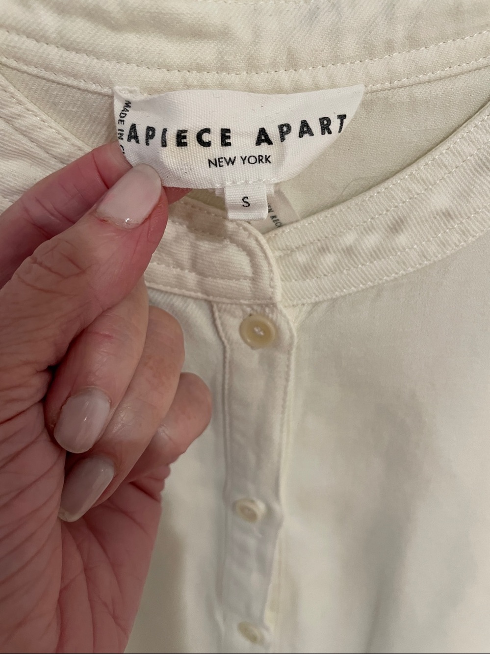 Apiece Apart Cream Maurino Drop Waist Dress - Picture 6 of 7